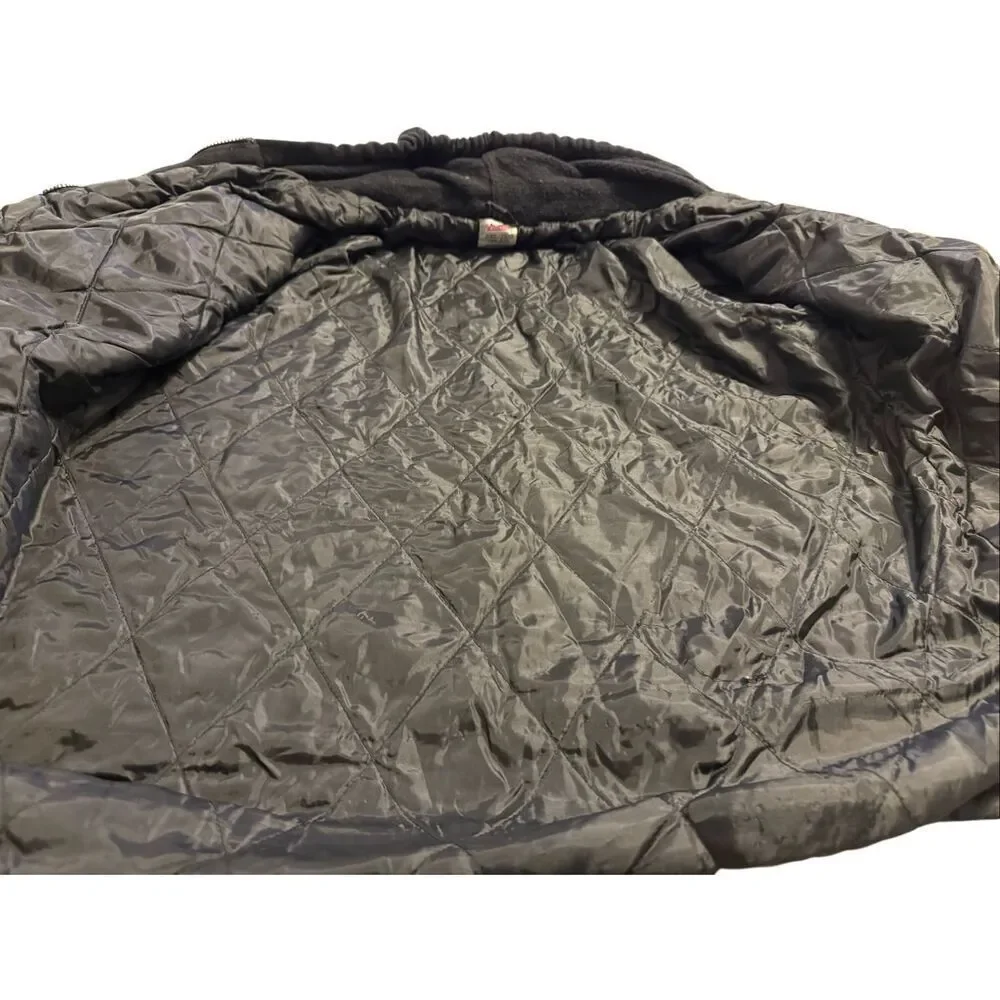 Dickies Relaxed Fit Flannel Hooded Shirt Jacket Black Gray Plaid Pattern 2XL